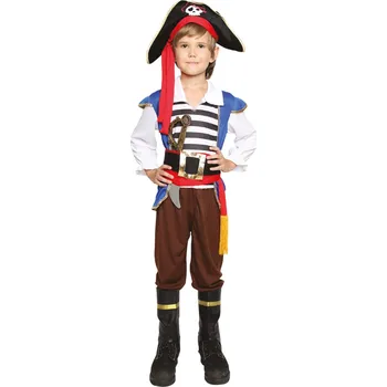 Karnevalový kostým Kostým dětský Pirát s modro-bílým topem vel. 4-6 let