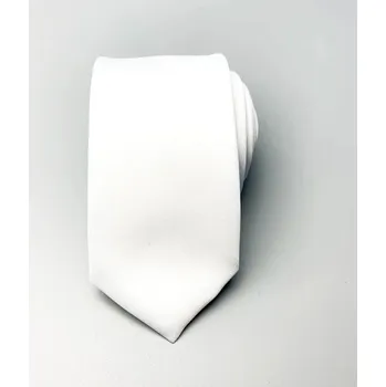 Pánská kravata z mikrovlákna, hladká, bílá