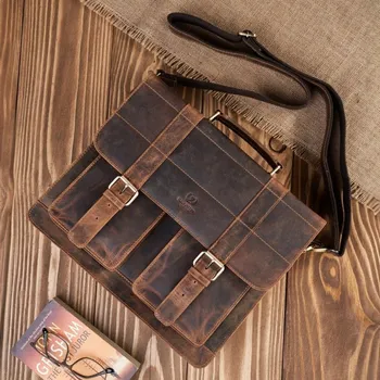 Paolo Peruzzi taška na dokumenty z pravé kůže, bez vzoru