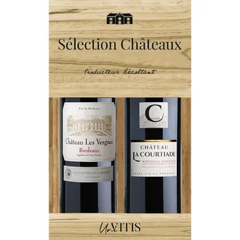 Dřevěná kazeta - 2ks Bordeaux 0,75L Les Vergines a La Courtiad