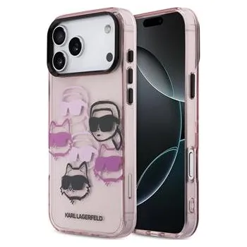 Pouzdro na mobilní telefon Karl Lagerfeld IML Multi K&CH Heads Zadní Kryt pro iPhone 17 Pro Max Pink