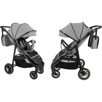 Kočárek Sportovní kočárek KacBru Goldie šedý, hliníkový, 9 kg s příslušenstvím