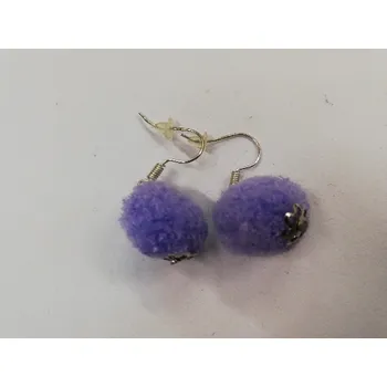 Náušnice Náušnice - Bambulky - fialková