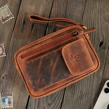 Kabelka Paolo Peruzzi pánská taštička do ruky T-56 hnědá