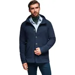 Pánská Pánská mikina na knoflíky se stojáčkem - tmavě modrá V4 OM-SSZP-0240 vel. L