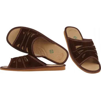 Pracovní obuv Pánské Papuče z přírodní semišové kůže s otevřenou špičkou, velikost 42