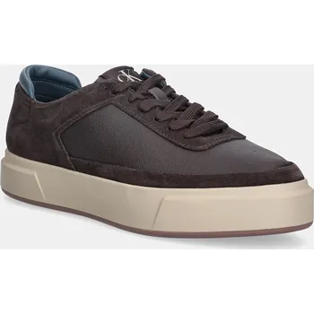 Dámské tenisky Kožené tenisky Calvin Klein BASKET CUPSOLE LACEUP LTH-NU YM0YM01354 hnědá 89X, EUR 40