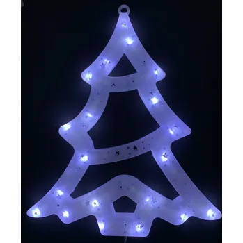 Vánoční světelná dekorace Svítící LED vánoční stromek 42 cm studená bílá