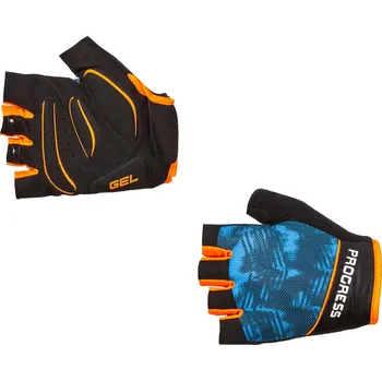 Cyklistické rukavice Cyklistické rukavice PROGRESS Ripper Mitts černá-tyrkys-oranžová Velikost: M