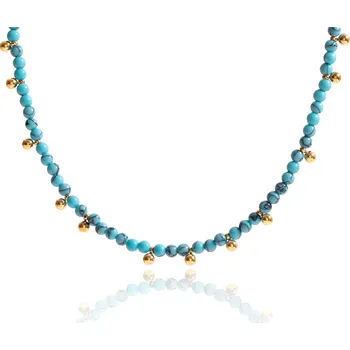 Náhrdelník ELENYS Aqualis Beads – pozlacený náhrdelník 18K žluté zlato Délka: 41+5 cm / max. 46 cm