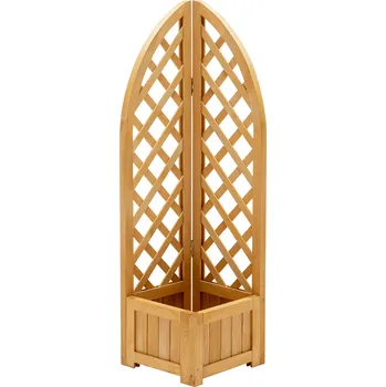 Ložnicová sestava Rohový květináč s mřížkou, hnědá, dřevo, LANIO