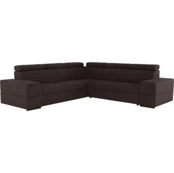 Sedací souprava Celočalouněná rohová rozkládací sedací souprava, tmavohnědá, pravá, MONAKO