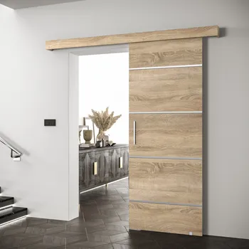 Ložnicová sestava Posuvné dveře, dub sonoma/dub sonoma/stříbrná, SALDOR 90 4