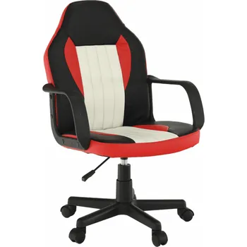 Kancelářské křeslo, černá/červená/béžová, MALIK NEW
