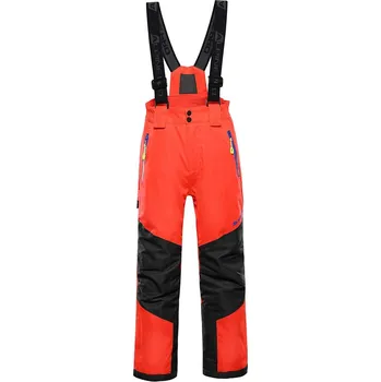 Snowboardové kalhoty Dětské lyžařské kalhoty ALPINE PRO WERADO 2 neon red - 164-170
