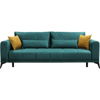 Pohovka Rozkládací pohovka, smaragdová/hořčicová, GRACE BIG SOFA