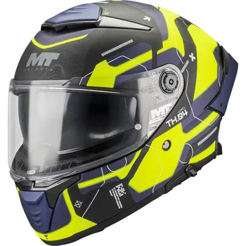 Helma na motorku MT Helmets Integrální helma na motorku MT Thunder 4 SV Lumex B27 černo-modro-fluo žlutá XS