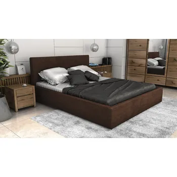 Postel Postel LINCOLN 120x200 tmavěhnědá s úložným prostorem - manšestr - LINCOLN 29