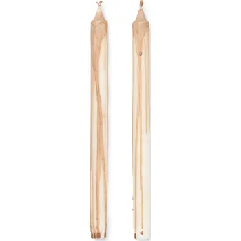 Svíčka Kónická svíčka DRYP 30 cm, sada 2 ks, béžová, ferm LIVING - doprava zdarma od 2999 Kč