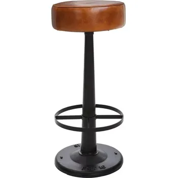 Barová židle Kožená barová židle Losen 36 x 80 x 36 buvolí kůže, kov