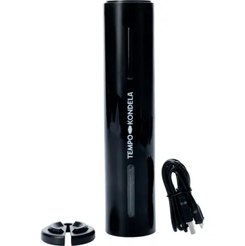 Otvírák TEMPO-KONDELA SAKARO TYP 1, elektrický otvírák na víno s LED osvětlením, černá