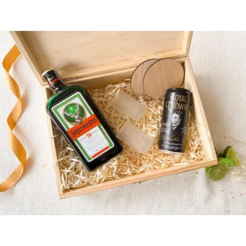 Dárkový potravinový koš ČistéDřevo Dárková krabice Jägermeister AL012