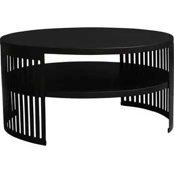 Konferenční stolek Černý kulatý konferenční stolek Acosta 75 x 40 x 75 masiv mango, kov