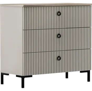 Komoda Komoda, šedohnědá Taupe/dub silverjack, DOMCA 3S