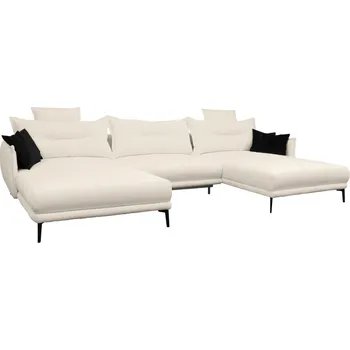 Obývací pokoj Univerzální sedací souprava, smetanová/černá, CASIDY U UNI