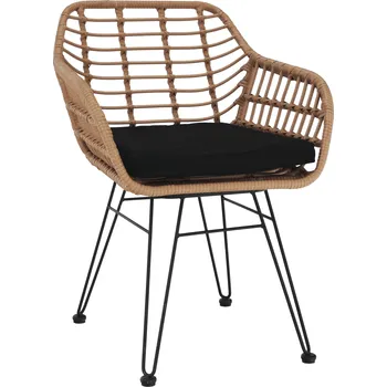 Obývací pokoj Zahradní křeslo, přírodní/černá, VALIN