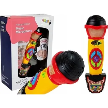 Hudební nástroj pro děti Mikrofon Žluto-Černý Karaoke Nahrávací