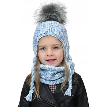 Čepice ČEPICE S NÁKRČNÍKEM teplá Dětská souprava