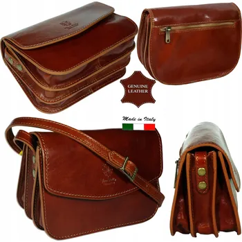 Kabelka Vera Pelle kabelka kožená kabelka přes rameno z pravé kůže hnědá