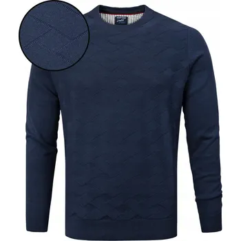 Pánský svetr Elegantní PÁNSKÝ SVETR Klasický TMAVĚ MODRÝ Bavlněný M Pako Jeans