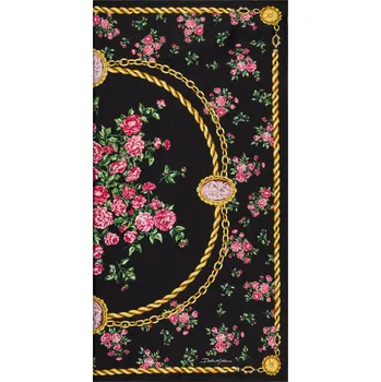 Dolce & Gabbana Dámský Hedvábný Šátek, černá / růžová /...