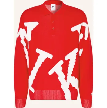 Pánská košile Nike Pánské Pletené Polo Tričko Club Rugby, červená / bílá, XL