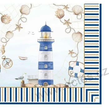 Papírový ubrousek Easy Life BLUE LIGHTHOUSE ubrousek bílomodrý maják