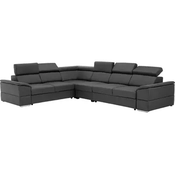 Obývací pokoj Sedací souprava, látka šedá, SEGORIA LUX