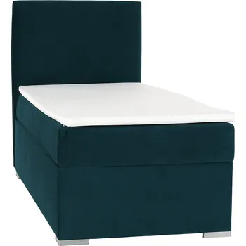 Postel Boxspringová postel, jednolůžko, zelená, 90x200, levá, SAFRA