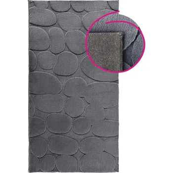 Koberec Koberec, tmavě šedá/3D vzor kameny, 120x180, PUFIN TYP 1