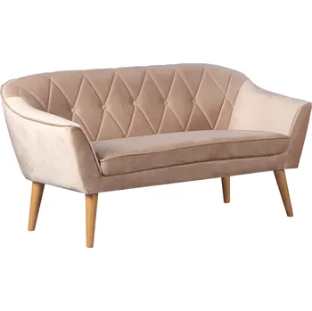 Pohovka Kondela 2-sed béžová/kaučukové dřevo