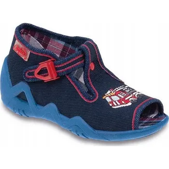 Chlapecké bačkory Befado dětské papuče na suchý zip modré, velikost 20