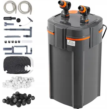 Akvarijní filtr VEVOR Galonów Filtr Kanistrowy Do Akwarium 25W Szary Z Funkcja Czasowego UV