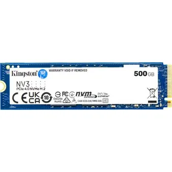 Pevný disk Kingston SSD 500GB NV3, M.2 2280, NVMe PCIe Gen4x4, (R: 5000MB/s; W: 3000MB/s)