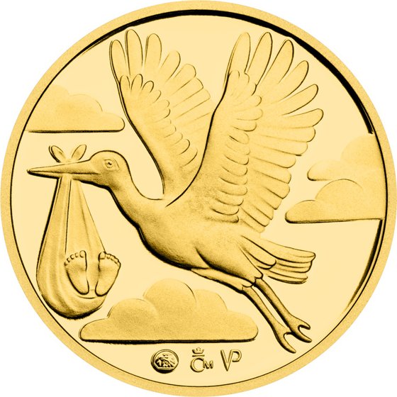 Zlatý dukát k narození dítěte - balónky proof