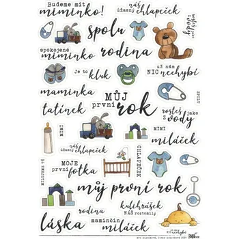 samolepka HuráPapír Samolepky A5 - Už nám nic nechybí, kluk