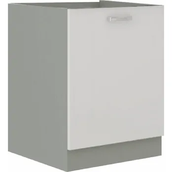 Kuchyňská linka Skříňka dolní, bílá extra vysoký lesk/šedá, PRADO 60 D 1F BB