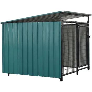 Voliéra pro psa, 128x125x100 cm, tmavozelená, DOGNY TYP 4