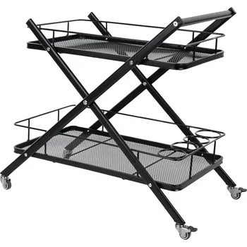 Servírovací stolek Zahradní servírovací stolek, černá, NESIO