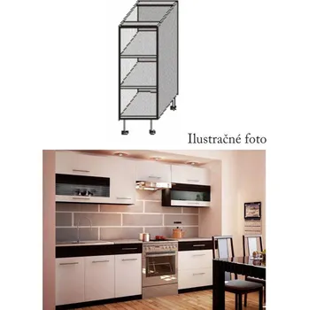 Kuchyňská linka Spodní policová skříňka, bílá / wenge, JURA NEW B DO-20